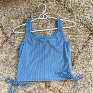 BABY BLUE TANK WITH TIES ON SIDE